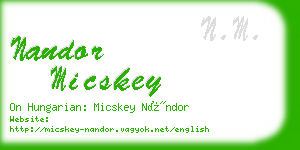 nandor micskey business card